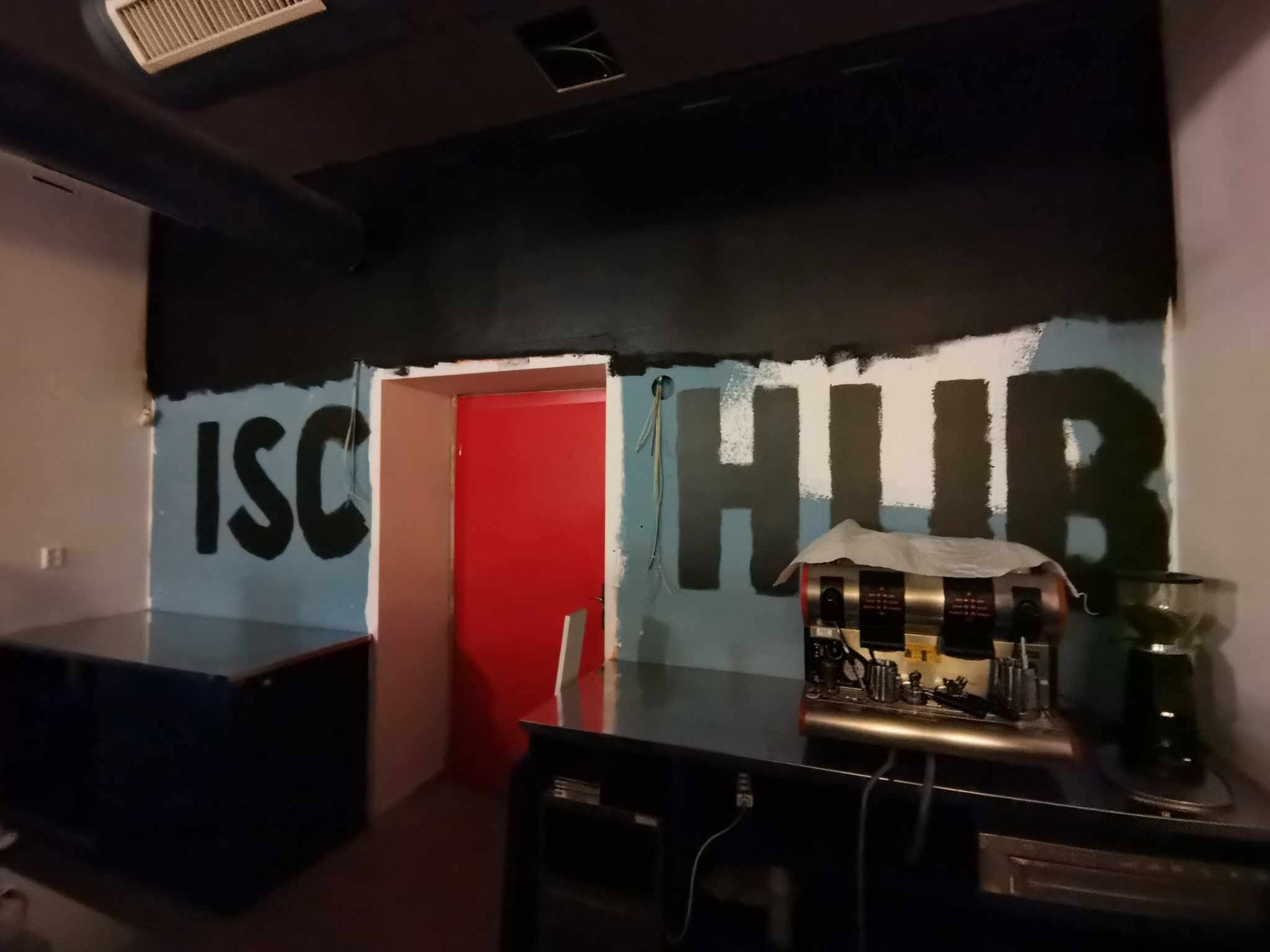 ISC HUB painted across the wall